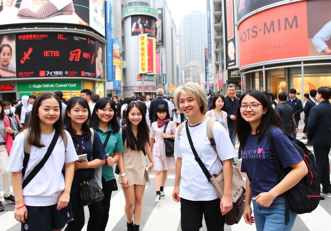 Students at Shibuya crossing, Tokyo